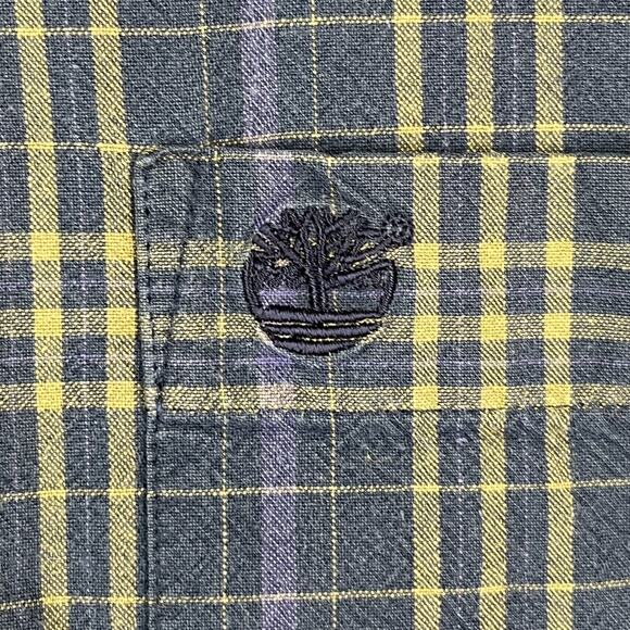 Timberland‎ Shirt Mens Large Plaid Blue Business Casual Button-Front Long-Sleeve - Picture 3 of 12